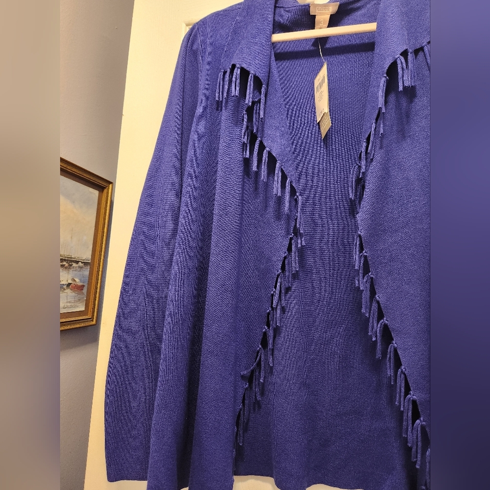 Chico's Fringed Cardigan - Picture 7 of 7